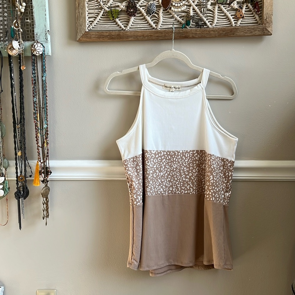Cotton Halter Tank Top  | Size Large